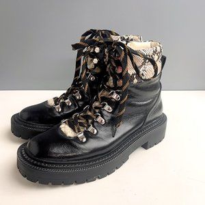 Circus by Sam Edelman black Flora boots with snakeskin accents - size 10